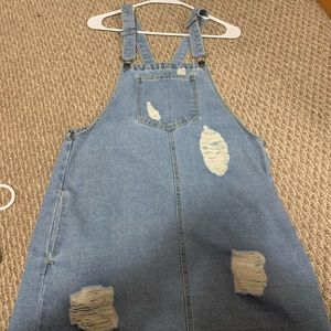 Denim Skirt Overalls